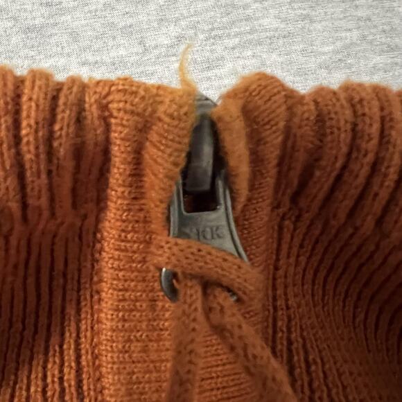 Tommy Bahama Denim Sweater Mens Large Orange Quarter Zip Ribbed Cotton Pullover - Picture 6 of 10